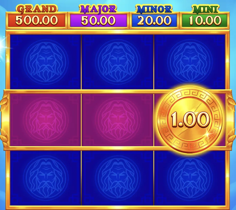 Zeus Sky Slot base game coin symbol on mobile