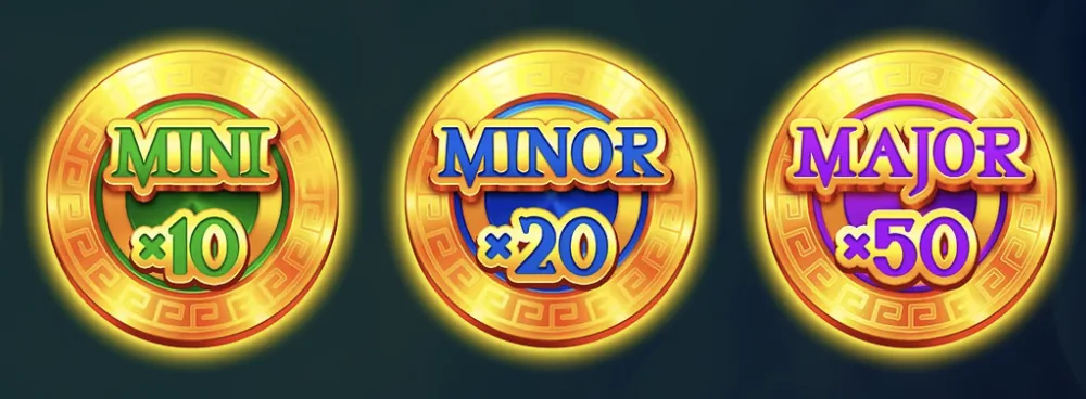 Mini Minor Major jackpot coins in Zeus Sky Slot