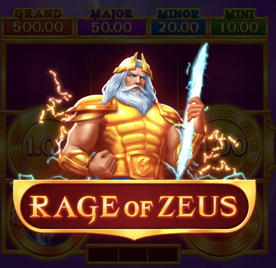 Rage of Zeus feature screen in Zeus Sky Slot Hold and Win